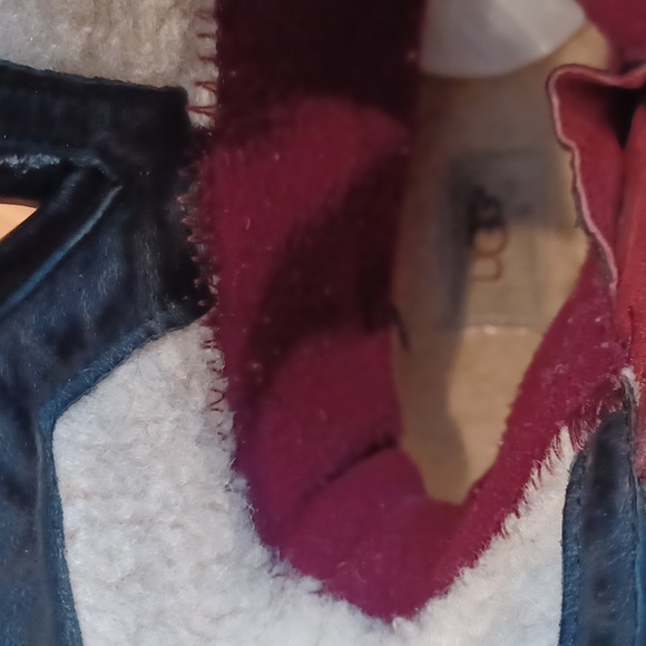 UGG Simmens Moto Boots Black Leather, Gray Flannel Mid Calf Women's 10 - Picture 11 of 16